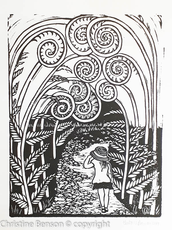 "Everything Is Wonderful" children's book linocut illustration 02